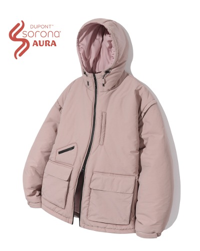 (VLAD) 2WAY AUTHENTIC HOODY PADDED JACKET_DUSTY PINK