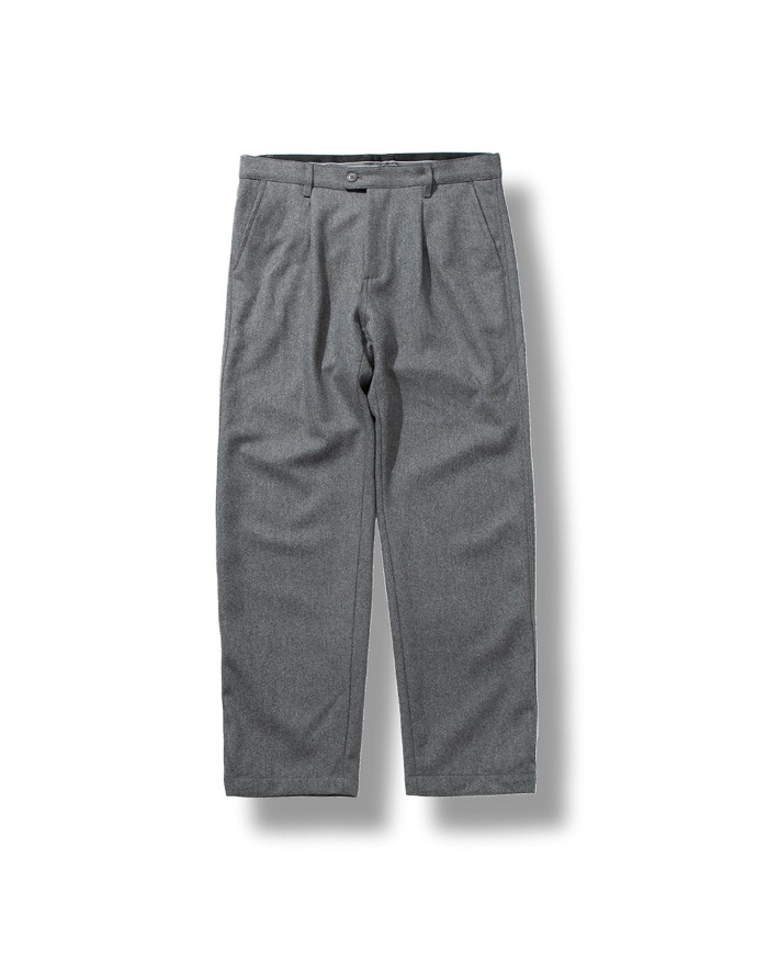 WOOL TAPERED PANTS GRAY